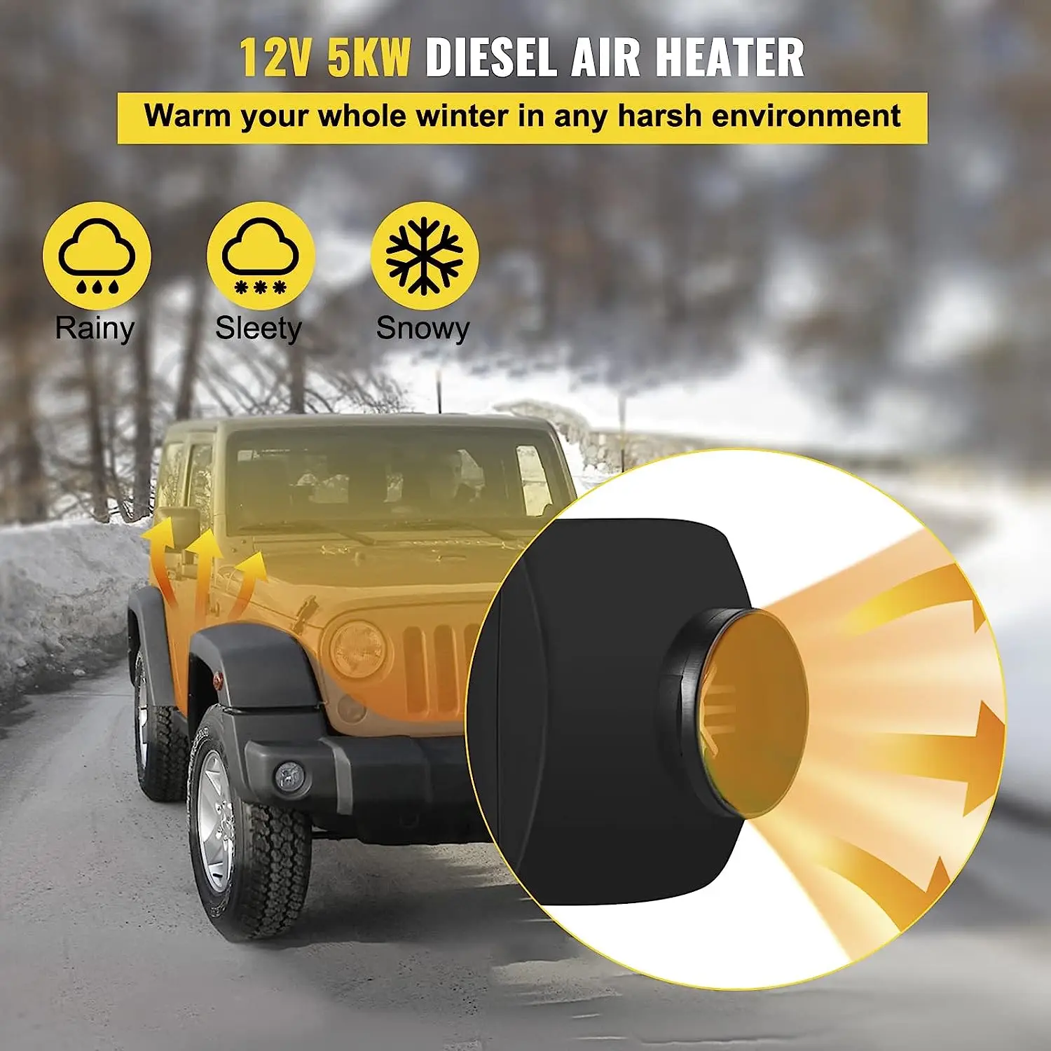 Factory 12V 24V 5Kw 8Kw Family Travel Camping Car Air Heater Diesel Radiant Fuel Parking Heater For Rv