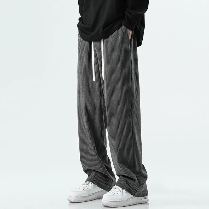 

Corduroy Sweatpants for Men Trousers Deals Elegant Trend Cool Casual Harajuku Fashion New in Korean Straight Man Sports Pants