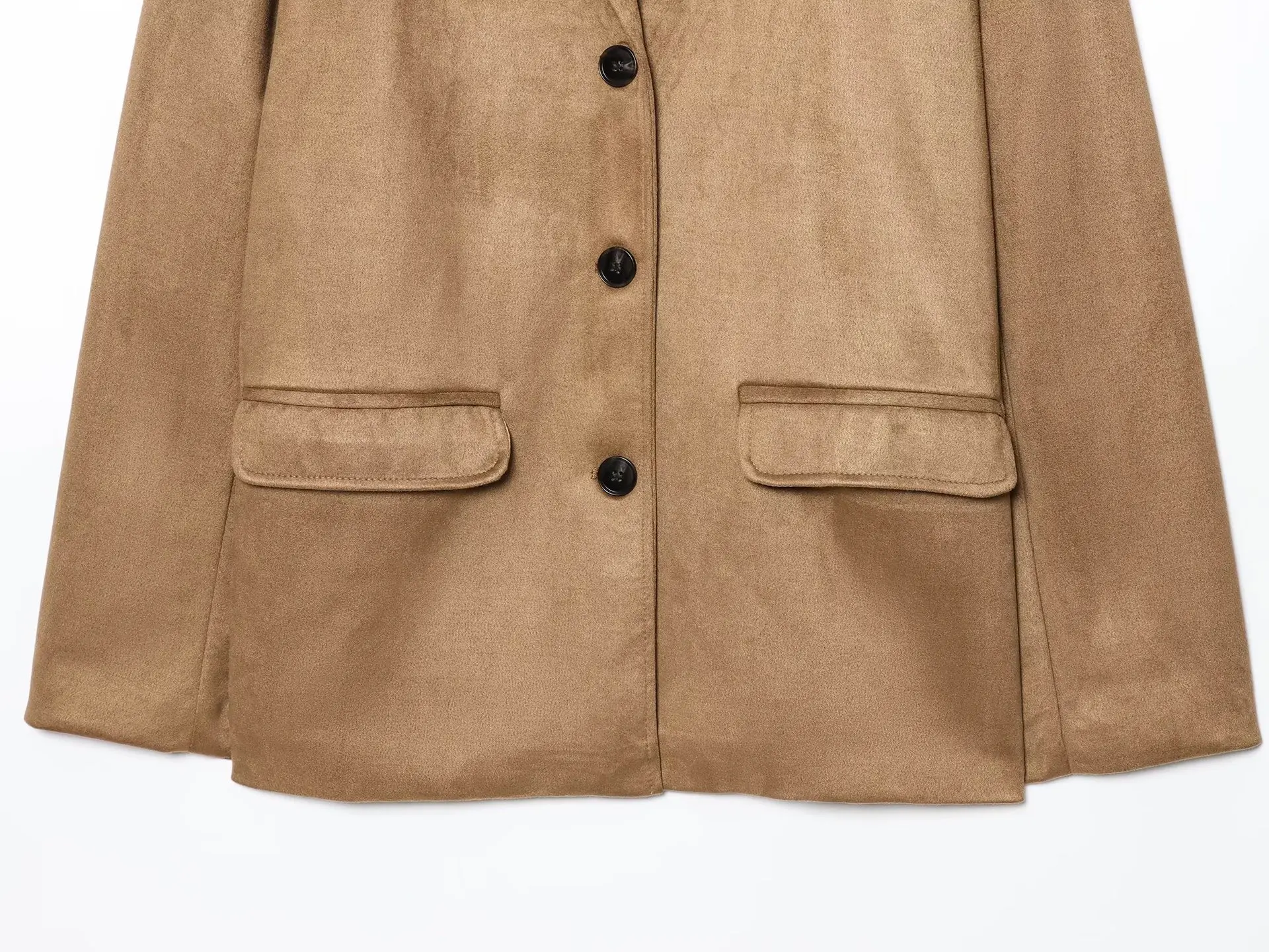 Herfst Dames Suède Blazer Lange Mouw Casual Veelzijdige Europese Minimalistische Jas Herfst Winter Stijlvolle Bovenkleding