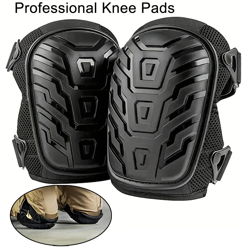 1 Pair of Professional Knee Pads-Thick Gel Cushion,Double Straps & Adjustable Clips - Perfect for Work Construction Gift