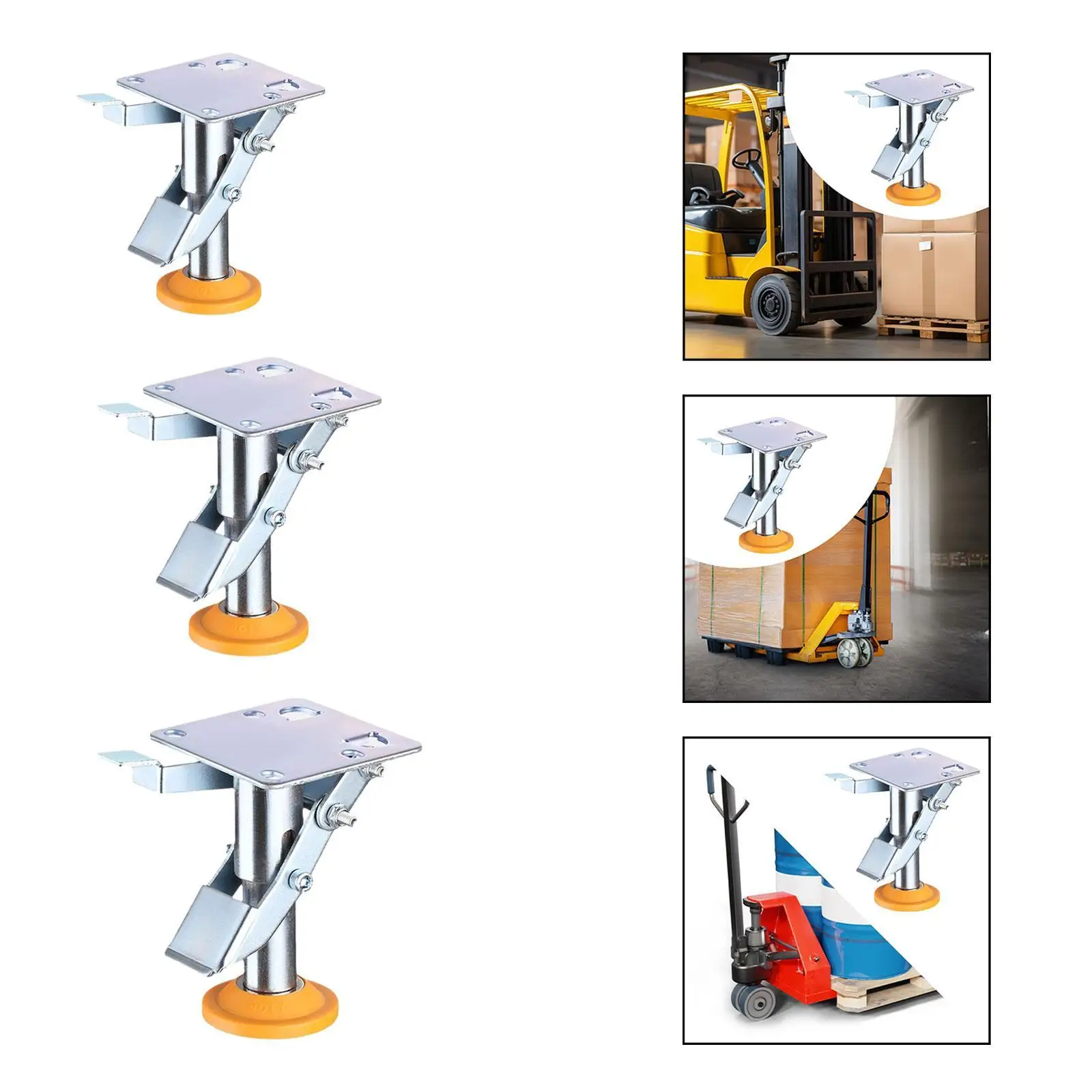 Medium Casters Floor Lock Heavy Duty Wear Resistant Easy Installation Multiuse for Trolley Hand Trucks Cart Industrial Equipment