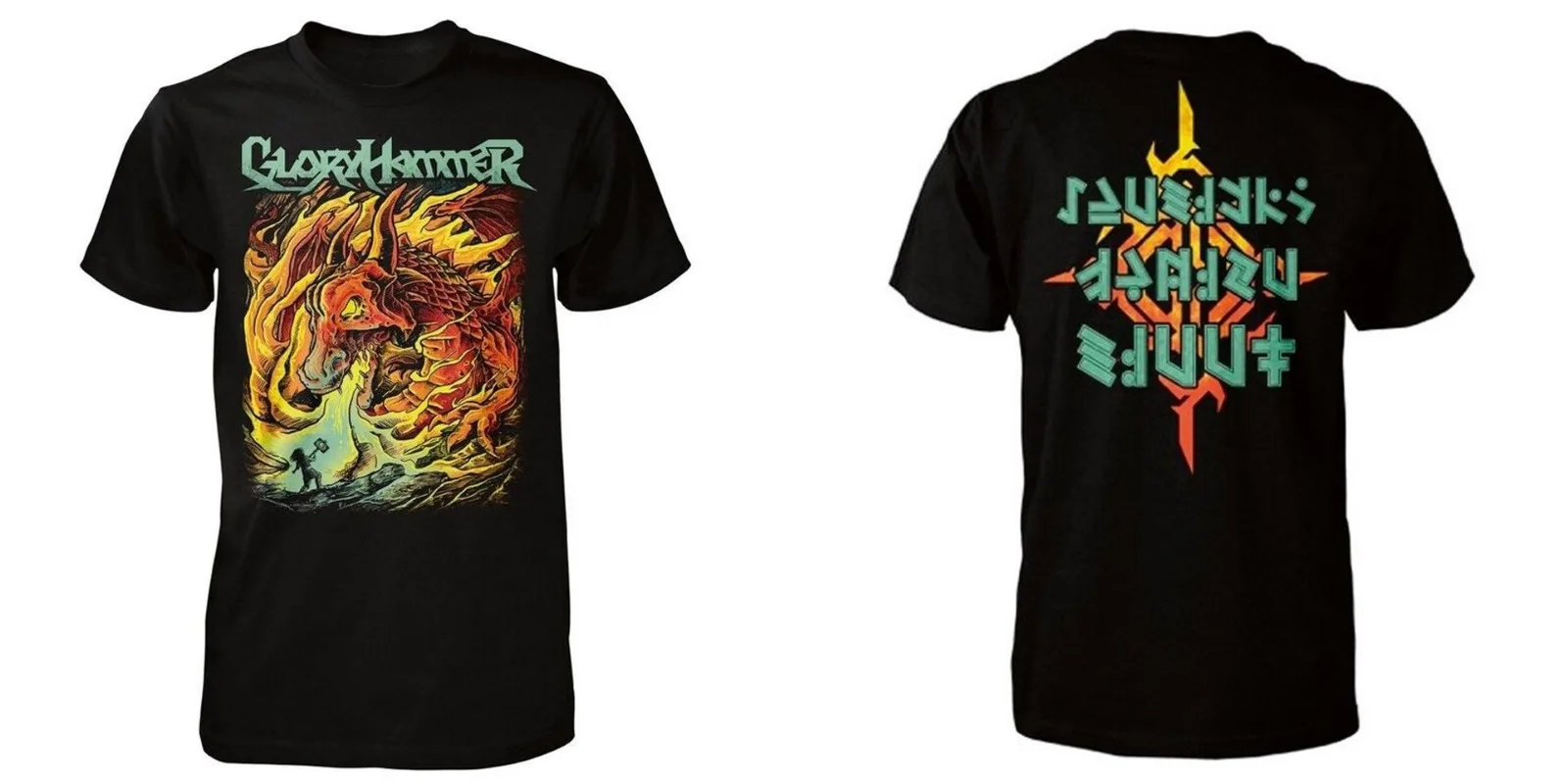 retro Gloryhammer double-sided T-shirt black Short sleeve All sizes 1F937