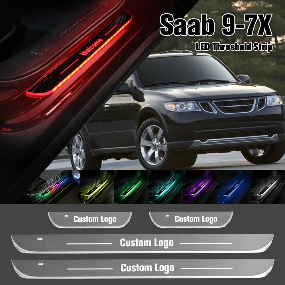 

For Saab 9-7X 2004-2012 Car Door Sill Light Customized Logo LED 2008 2009 2010 2011 Welcome Threshold Pedal Lamp Accessories