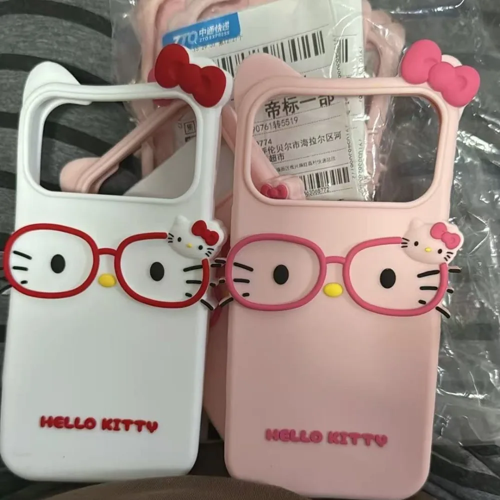 New creative 3D glasses cartoon pattern animal cat and dog silicone phone case for iPhone 17 Pro Max 16 15 Plus 14 13 girls gift