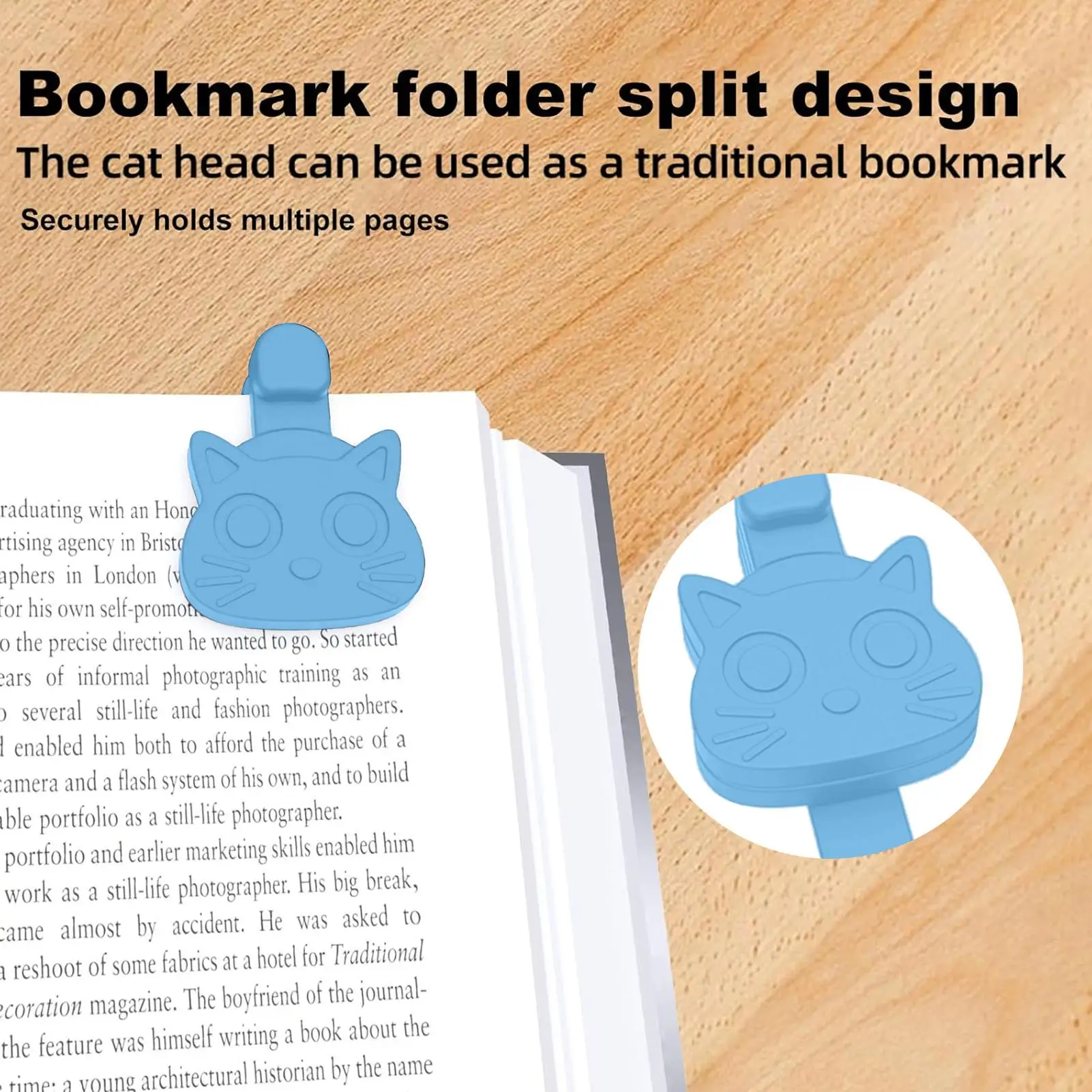 Katzen-Lesezeichen, magnetische Silikon-Tier-Lesezeichen für Teenager, Lehrer, Leseliebhaber, Romane, Comics, Kochbücher, Dokumente