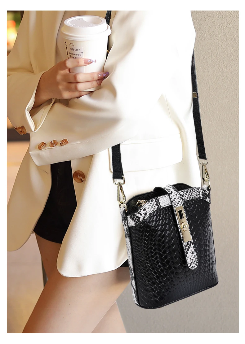 Echte Leder-Bucket-Bag für Damen, Schulter-Crossbody-Tasche aus Rindsleder, 2026 Neuer Trendiger Lässiger Vielseitiger Sommer-Damen-Mini-Bag – Detail 4