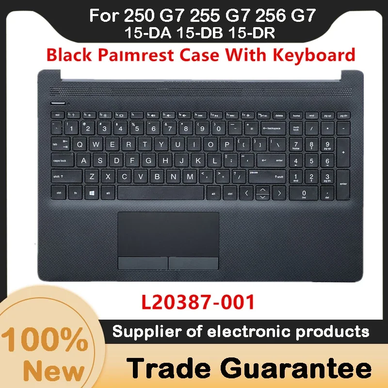 

New For HP 250 G7 255 G7 256 G7 15-DA 15-DB 15-DR Upper Case Palmrest Cover With Keyboard Black L20387-001