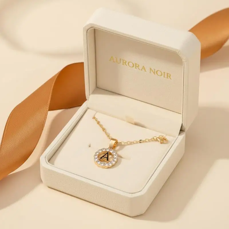 Initial Letter Pendant Necklace 14K Gold Plated Hypoallergenic Dainty Jewelry for Girlfriend Wife Birthday Gift