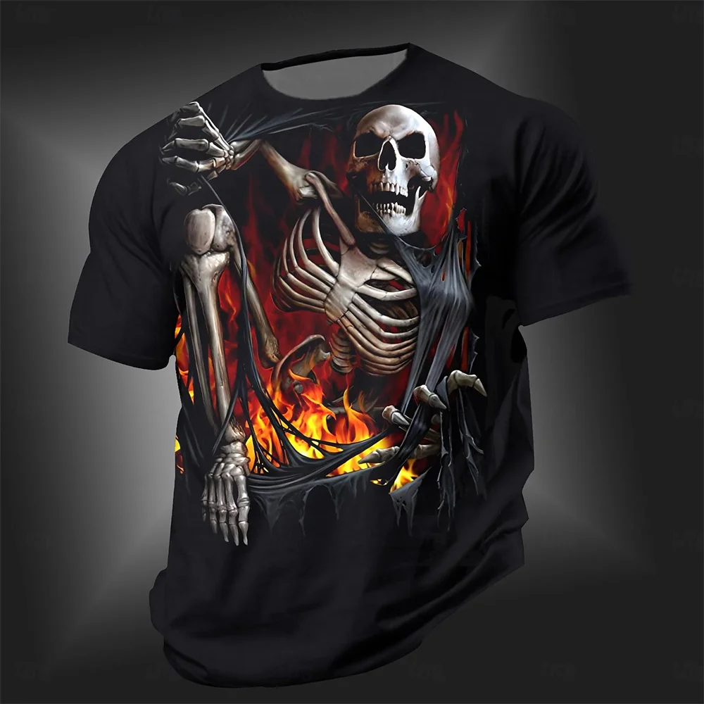 

Men's T shirt Tee Skull Crew Neck Clothing Man short sleeve T-shirt Apparel 3D Print Street Daily Short Sleeve Punk Designer