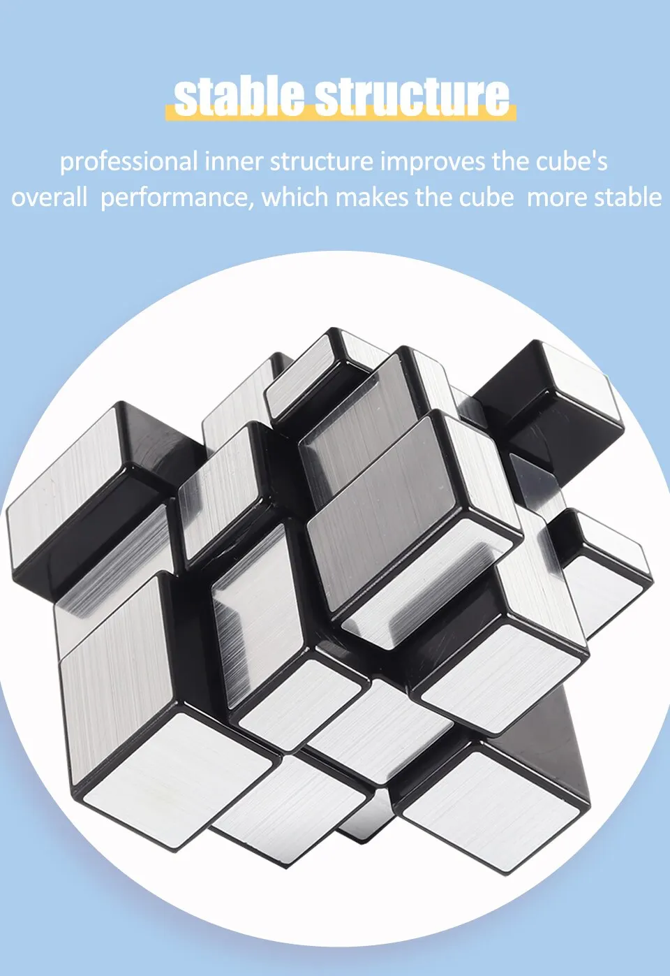 SENGSO Spiegel-Zauberwürfel 2x2 3x3 4x4 Gold Silber Magic Cubo Professionelles Puzzle Hochwertiges Kinderspielzeug – Detail 6