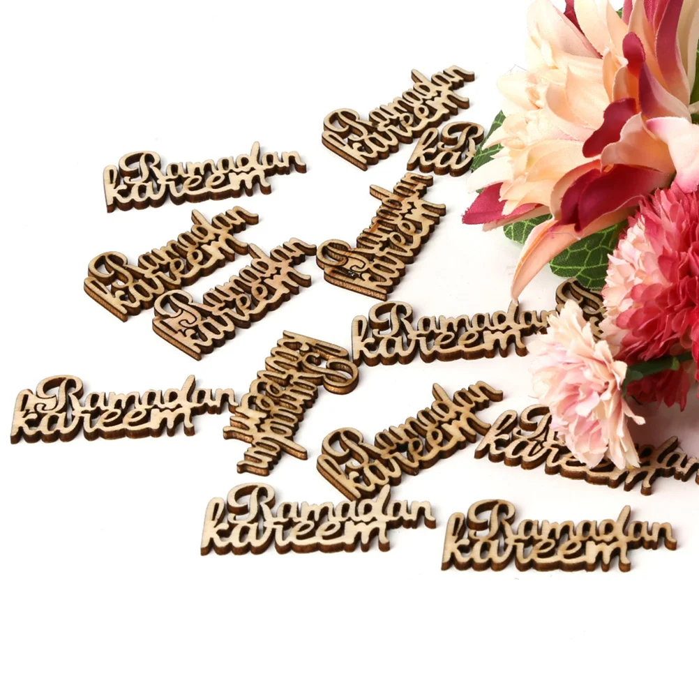 15 шт., декор из дерева Рамадана, креативная полая огранка, экологически чистая фестивальная вечеринка, реквизит, украшение для дома, Ид Маленький Байрам