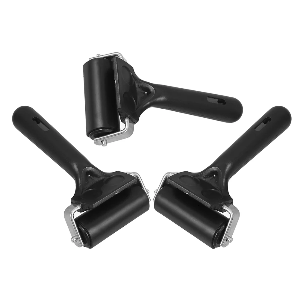 3 Pcs Printmaking Tool Wallpaper Roller Printing Stamp Scraper Brayers Clay Craft Small Ink Supplies