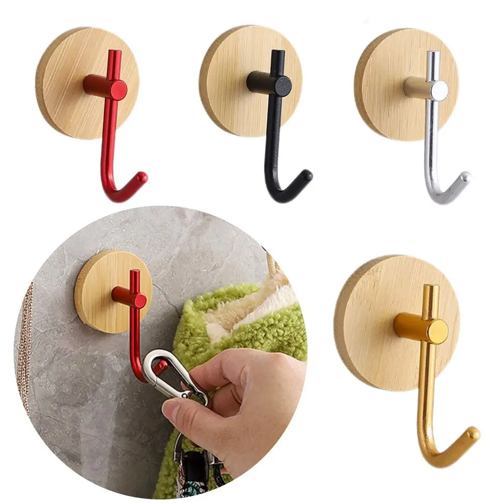 Fashion Self-adhesive Hook Aluminum Waterproof Single Hook Wall-mounted Coat Storage Holder Home Accessories