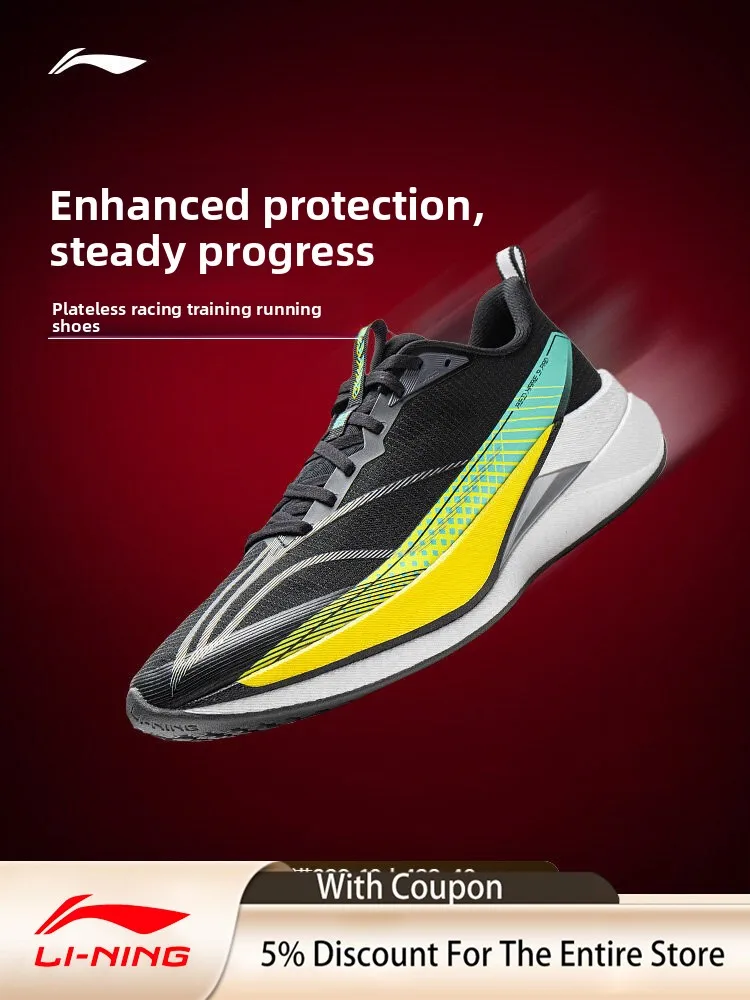 LI NING CHITU9PRO Men's Lightweight Mesh Breathable Shock Absorption Boardless Racing Training Running Shoes