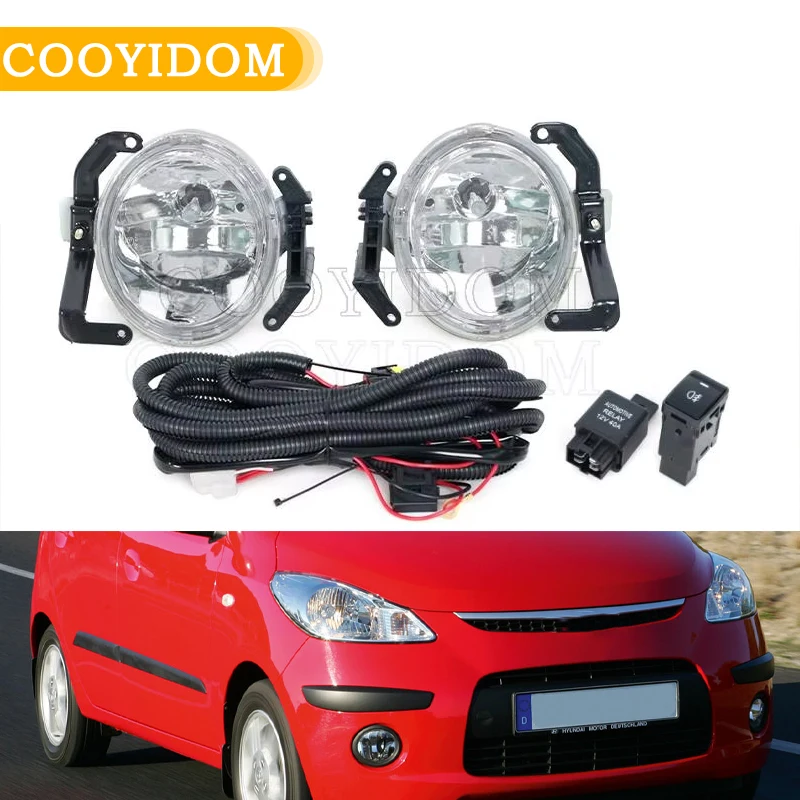 Front Bumper Fog Light Assembly For Hyundai i10 2008 2009 2010 2011-2023 Daytime Running Light DRL Fog Lamp R-UE 92202-0X000