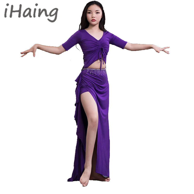 Adult Oriental Belly Dance Crop Top Skirt Set Costume Women Bellydance Practice Clothes Lady Stage Performance Class Lesson Wear