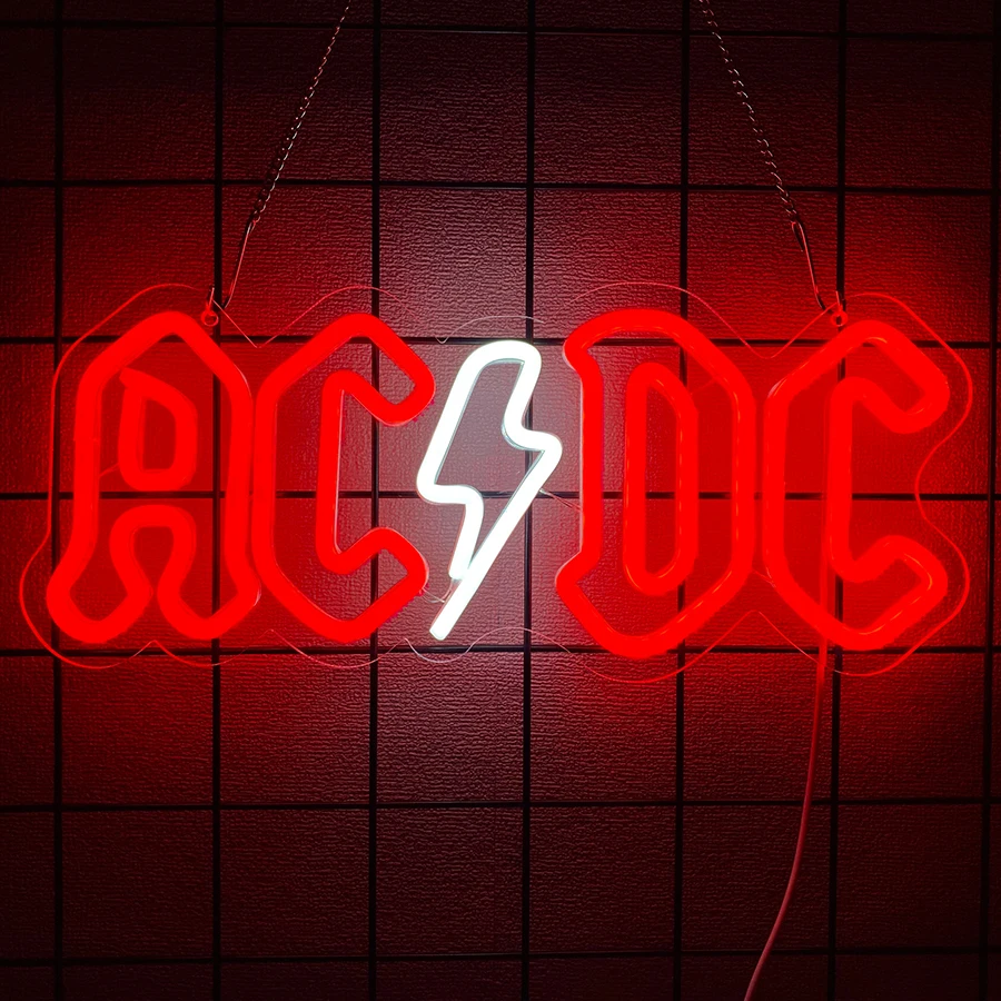 Rockband Neonbord voor wanddecoratie, muziek LED verlichte lichtreclame voor slaapkamer, live muziek, rock'n'roll, feest, podium, club, bar, mancave, studio