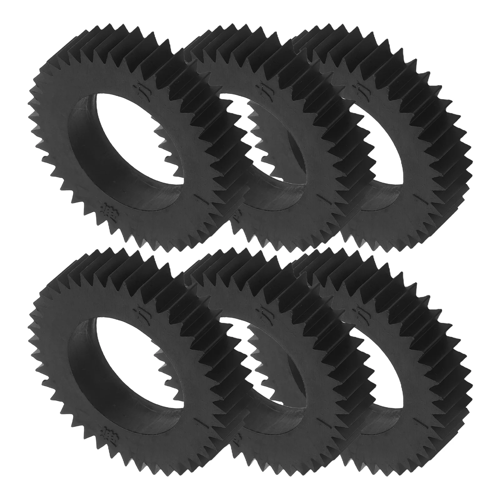 

6 Pcs Money Counting Machine Wheel Currency Counter Accessory Cash Gear Plastic Repairing Part Black