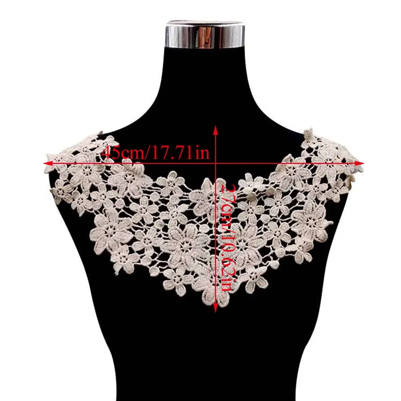 Collar de tela de encaje bordado en 3D, apliques de costura de encaje de flores pequeñas, accesorios de ropa, álbum de recortes, 1 ud.