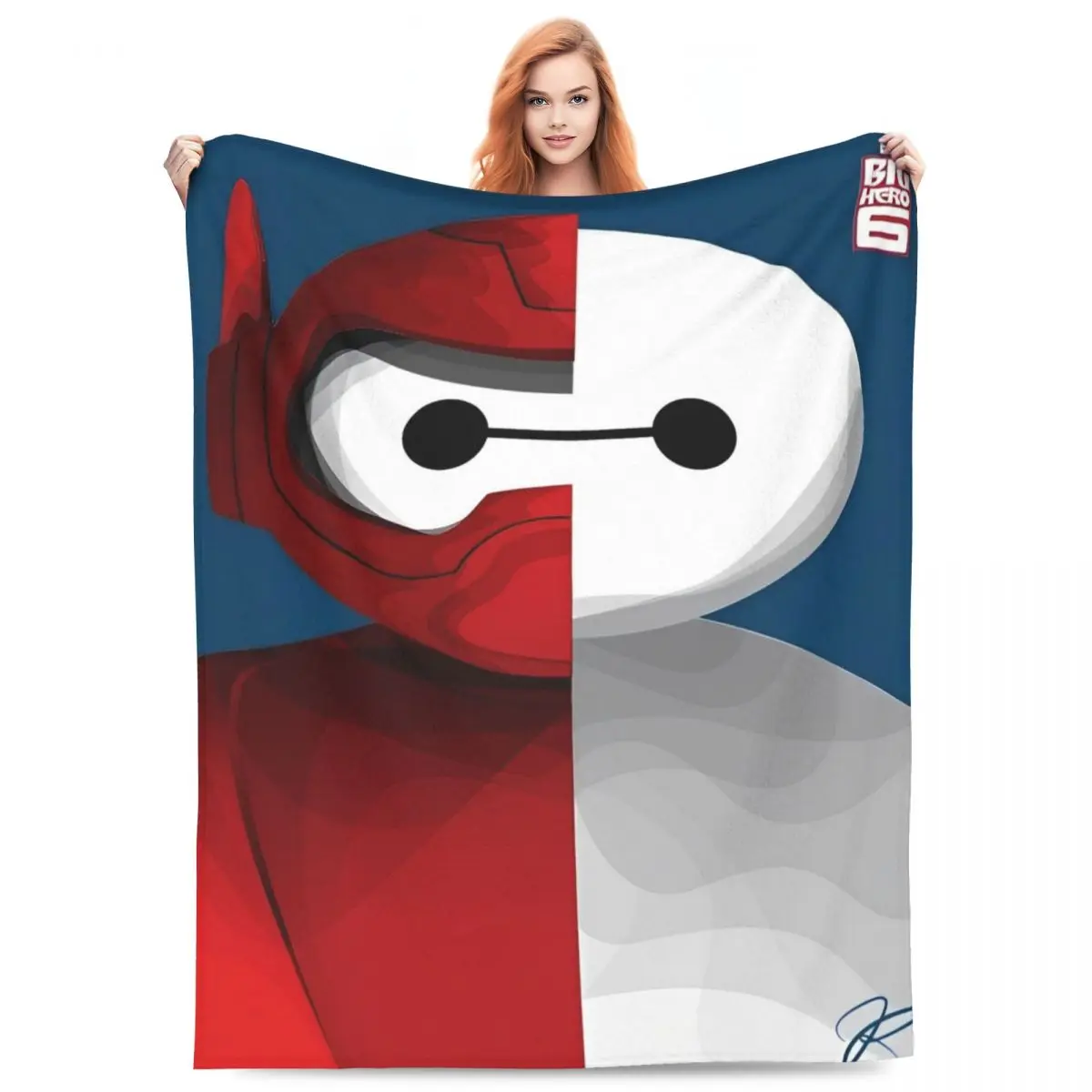

Big Hero 6 Cartoon Flannel Blankets Warm Soft Bedding Throws for Outdoor Airplane Travel Aesthetic Bedspread Sofa Bed Cover