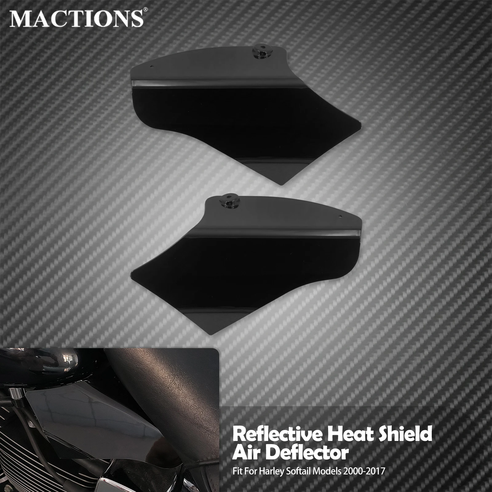 

Motorcycle Air Deflector ABS Reflective Saddle Shields Air Heat Deflector For Harley Softail Fatboy FLSTF Deluxe FLSTN Slim FLS