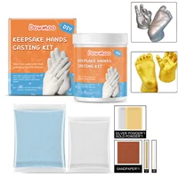 3D Hand & Foot Mold Casting Kit DIY Plaster Clone Powder Model Set for Baby Couples Valentine's Day Handprint Footprint Keepsake