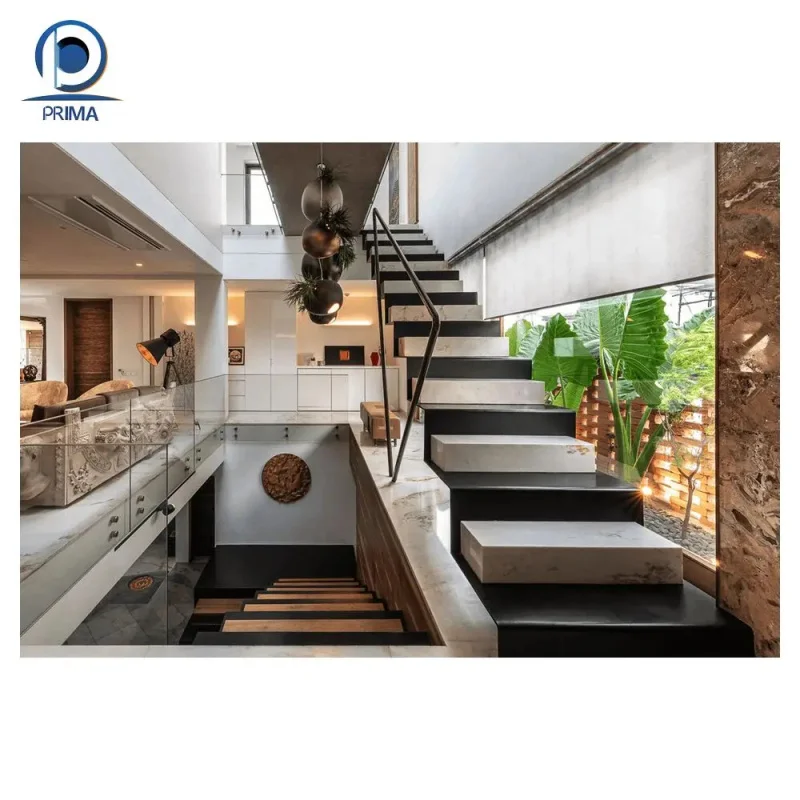 custom.Optima Modern Luxury Indoor Floating Stairs American Oak Straight Stairs Wood Tread Staircase