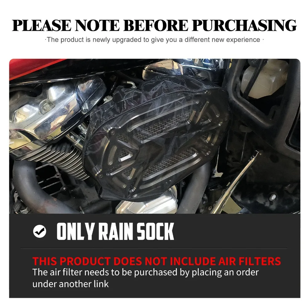 

Черный прямоугольный очиститель воздушного фильтра, пылезащитный водонепроницаемый чехол для дождевых носков, комплекты очистителей для Harley Touring