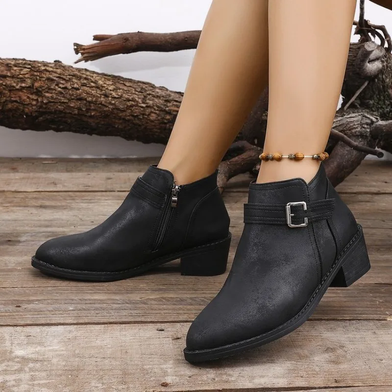

Fashionable New Wear-resistant and Anti Slip Walking Boots for Winter Elegant Solid Color Comfortable and Casual Boots for Women