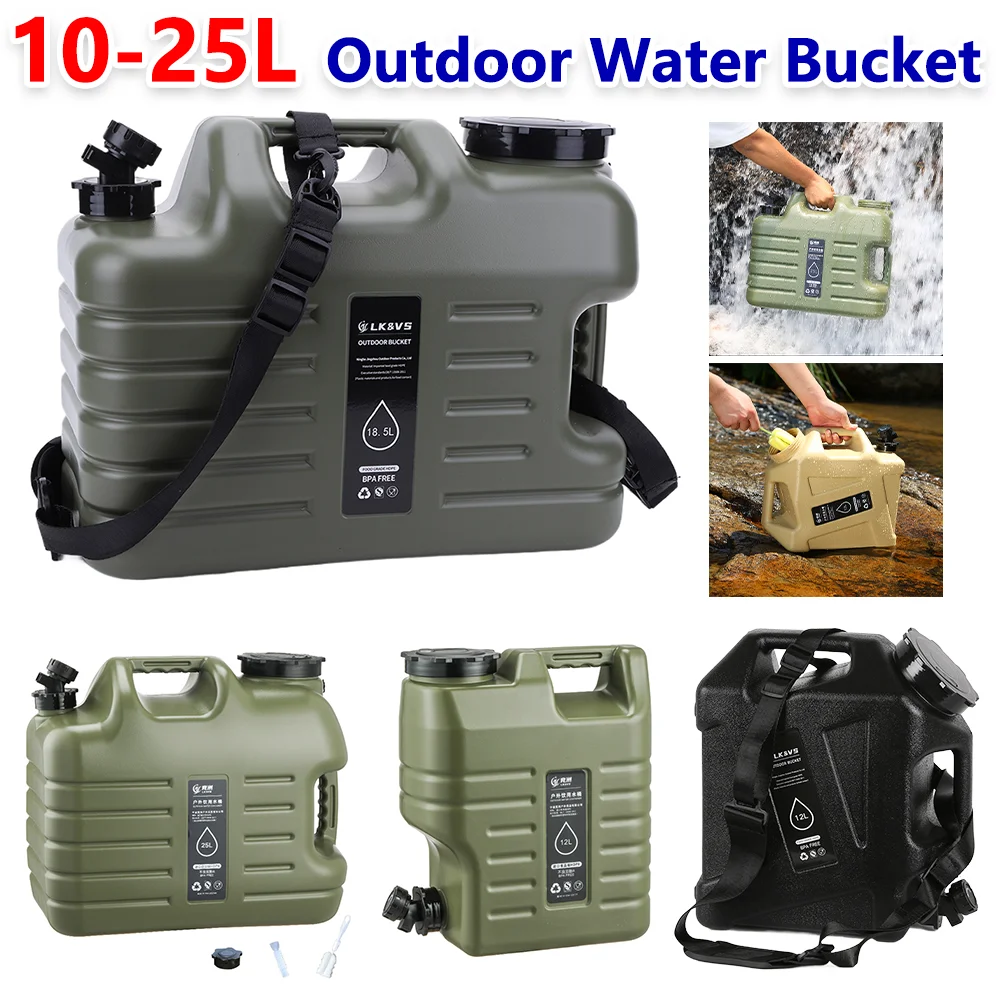 

5-25L Outdoor Water Bucket Large-Capacity Portable Camping Water Bag Container with Faucet Driving Water Tank for Picnic Hiking