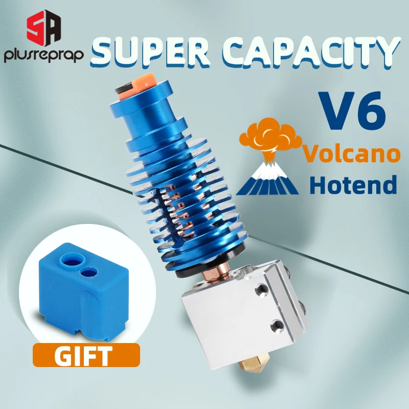 

V6 Volcano Ender-3 1.75mm Filament BI-Metal Heatbreak Aluminum &Copper plated block Print J-Head Hotend for PT100 Direct Drive