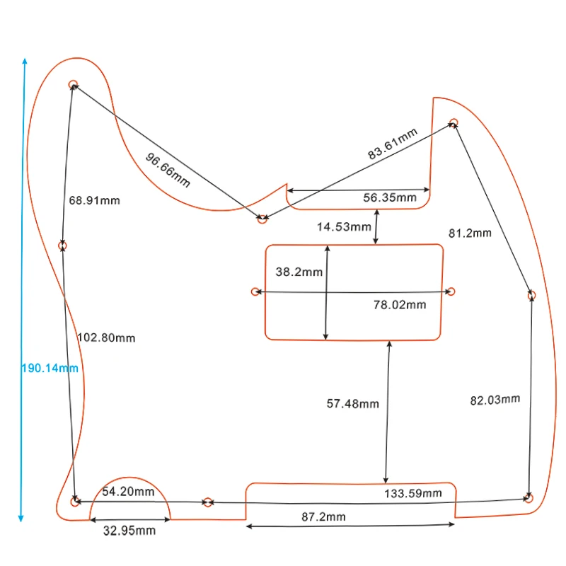 Запчасти для гитары Fei Man-для США, стандарт для левой руки, 8 отверстий для винтов, телекастер с хамбакером PAF, накладка на гитару для защиты от