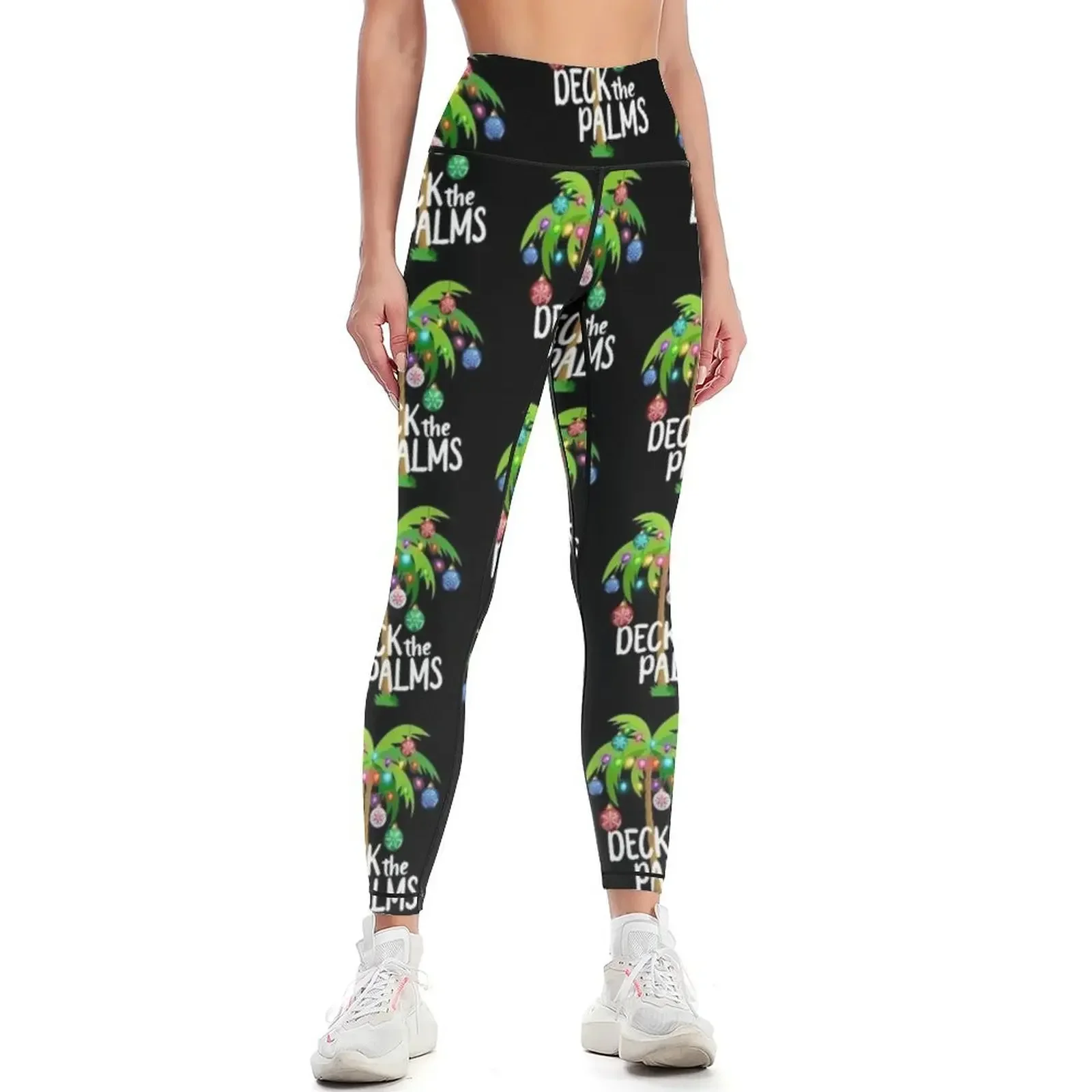 

Deck The Palms Tropical Hawaii Christmas Palm Tree Leggings gym's sportswear sportswear for gym flared Womens Leggings
