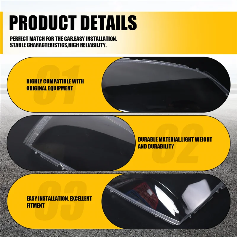 車のフロントサイドヘッドライトクリアレンズランプシェードシェルカバー起亜ソレント-2004-2005-a93r