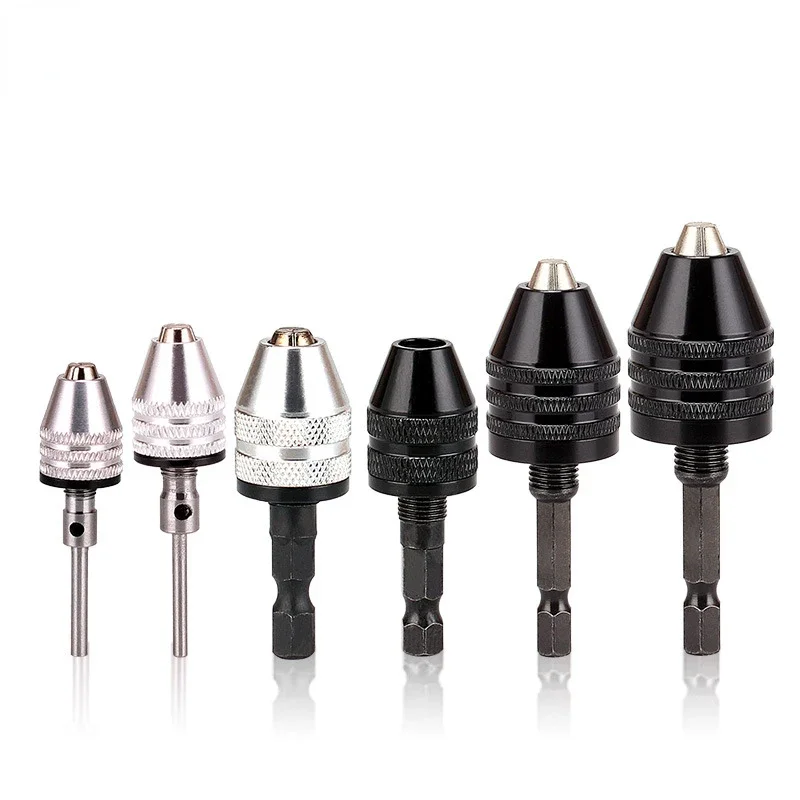 Drill Chuck Keyless Screwdriver Impact Driver Adaptor Electric Micro Motor Clamp Mini Chuck Fixture Hex Shank Drill Adapter Bits