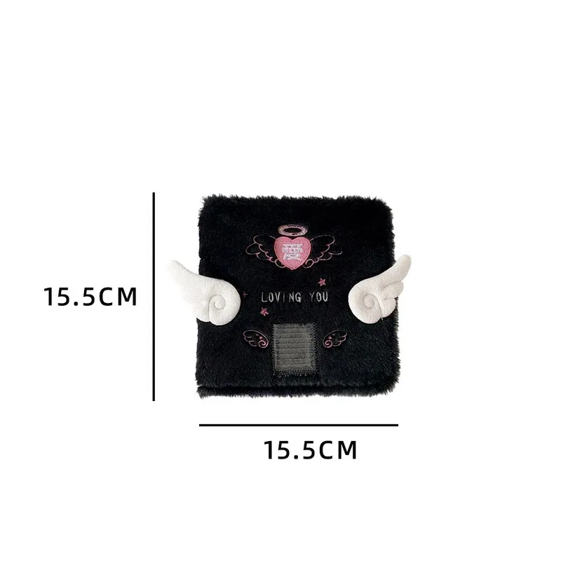 Álbum de tarjetas de hojas sueltas con alas de Ángel de peluche estilo INS, exhibición de almacenamiento de fotos de ídolo bonito coreano para sesión fotográfica Kpop