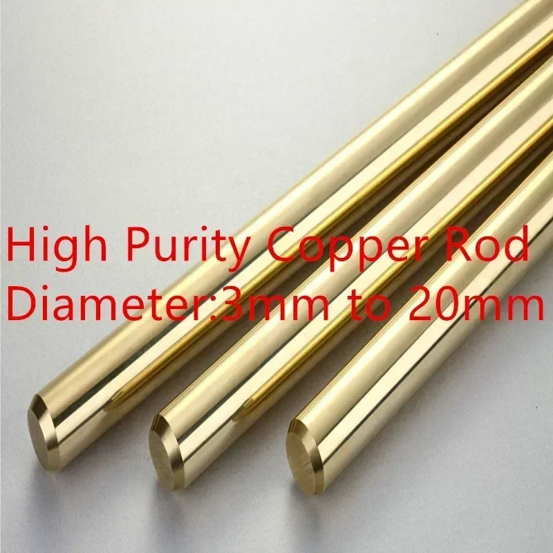 Premium Old Copper Rods High Purity Cu Element Metal Sticks Dia 3mm-20mm Full Size Polished Tool Parts