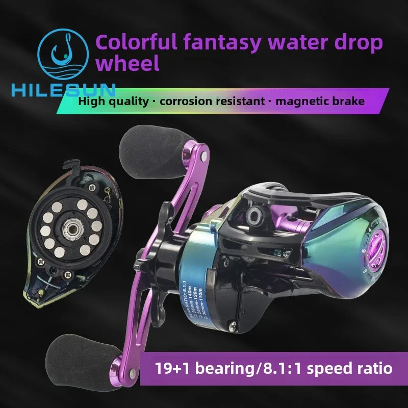 HILESUN Dazzle Drop Reel 19+1BB Universal Fishing Reel High Speed Ratio 8.1:1 Anti-Fry Line Raft Fishing Road Reel Carp Fishing