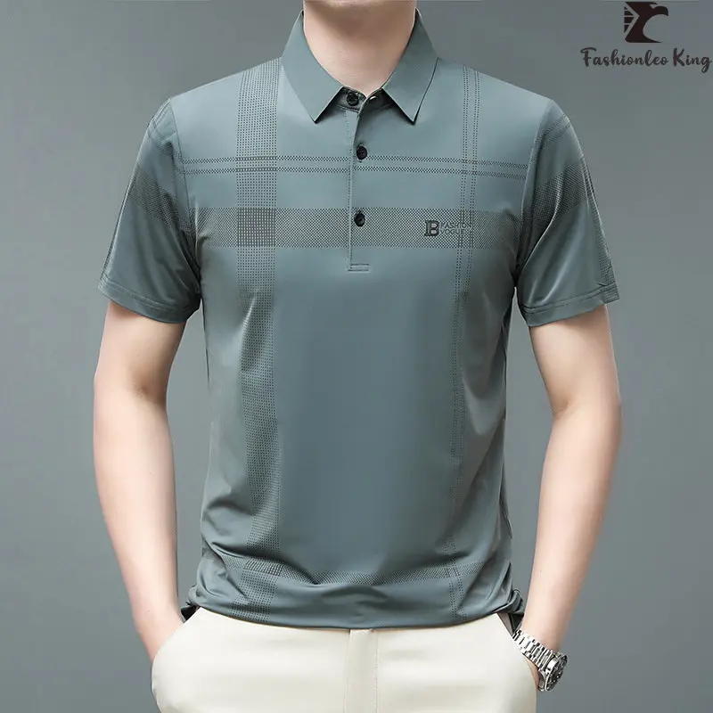 

Summer Polo Shirt New Men's Short Sleeve Loose Polo T-Shirt Male Turn-Down Collar Formal Tee Shirts