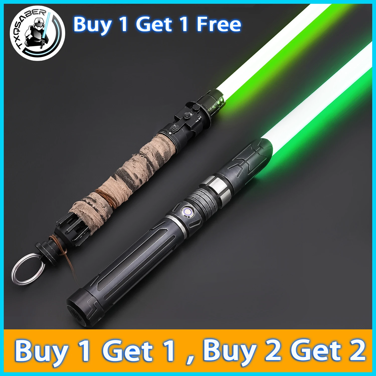 【Compra 1 y Obtén 1 Gratis】 Espada de Metal Boone RGB Heavy Dueling Neo Pixel SNV4 Proffie 2.2 con 27 Sonidos y Cambio de Color, Regalo para Cosplay