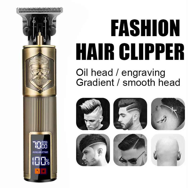 T9 Hair Trimmer Set 4 Limit Combs Cleaning Brush USB C Cable Cordless Rechargeable Beard Shaver for Men Premium Look