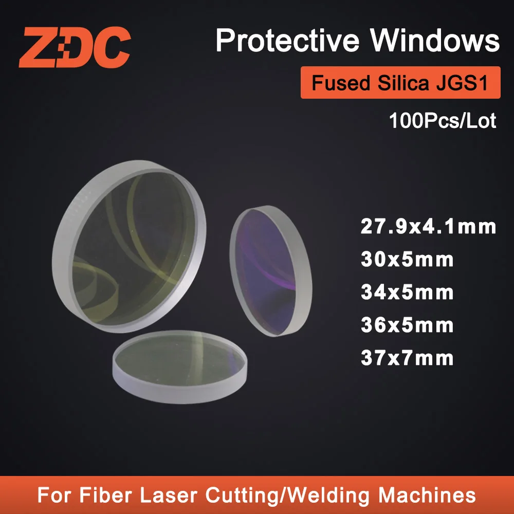 

100Pcs/Lot Laser Protective Windows Protection Window Lens 27.9x4.1/30x5/37x7 For WSX Precitec Raytools Bodor Ospri Laser Head