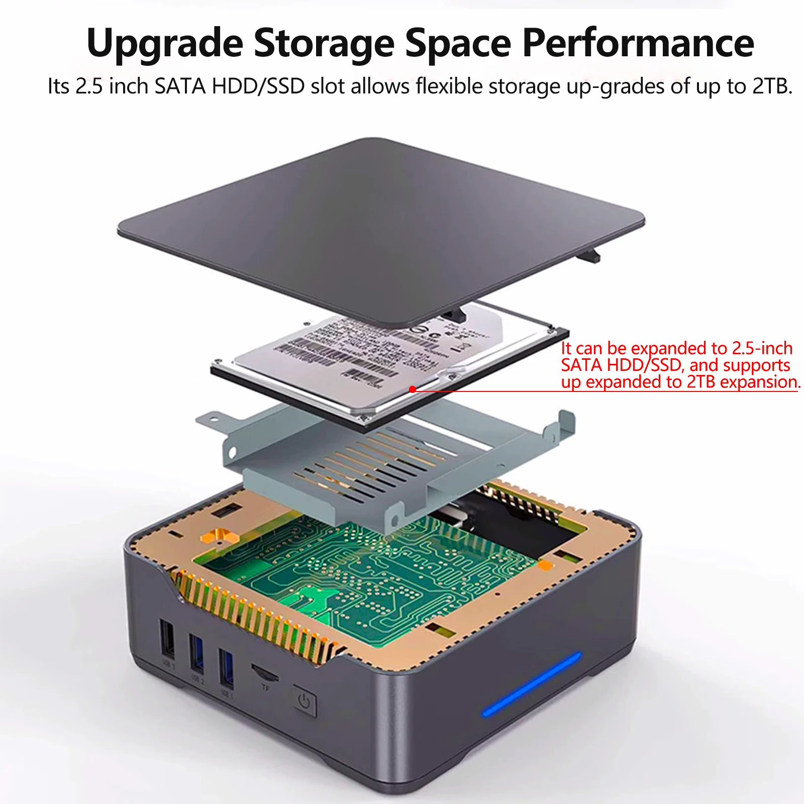 Mini PC Intel Processor N100 4-core 4-thread Computer 16GB DDR5 512GB SSD WiFi 5G BT4.2 Mini PC Desktop Comp DIY Gaming Computer