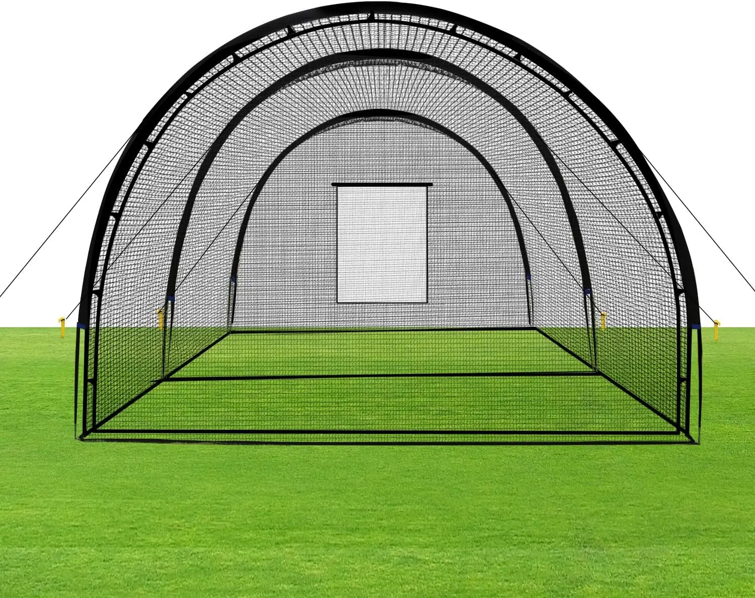 Jaula de bateo de béisbol de 22 pies, red portátil para patio trasero, jaulas de bateo de béisbol y Softball, puerta desmontable con agujero para práctica de golpes