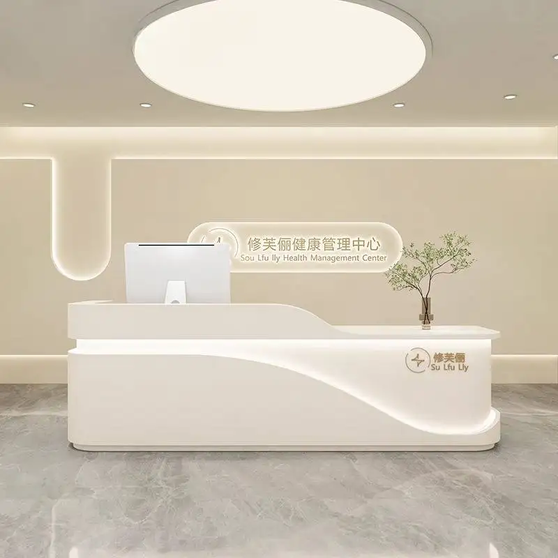 European Salon Cashier Reception Desk Paint Front Clothing Store Dentistry Clinic Dentistry Mostrador Entrance Hall Furniture