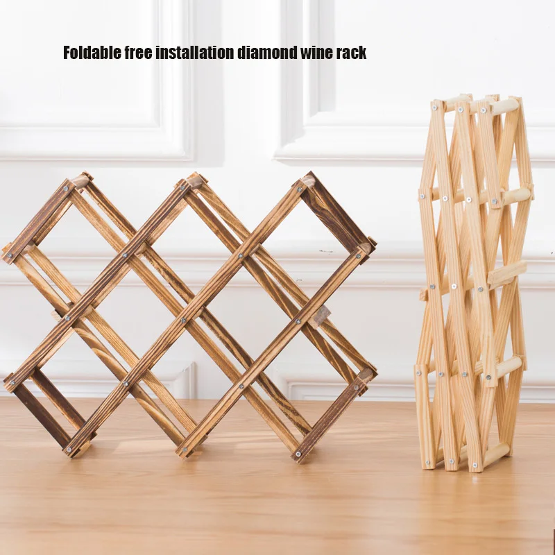 Wooden Wine Rack Wine Holders Kitchen Assembled Display Stand Organizer Bar Storage Bar Wine Cabinet Wine Bottle Display Rack