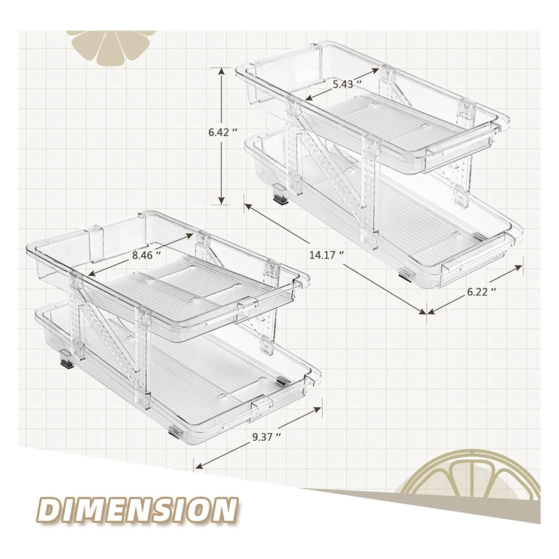 Dispensador de latas de Soda para refrigerador, soporte para nevera, Mini estante Delgado, contenedor Ancho ajustable, paquete de 2 unidades