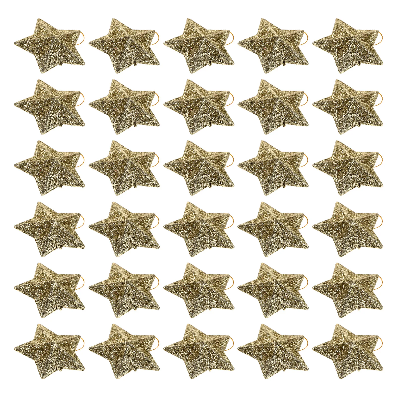 

60 Pcs Sequins Christmas Five-pointed Star Ornament Plastic Festive Decorations