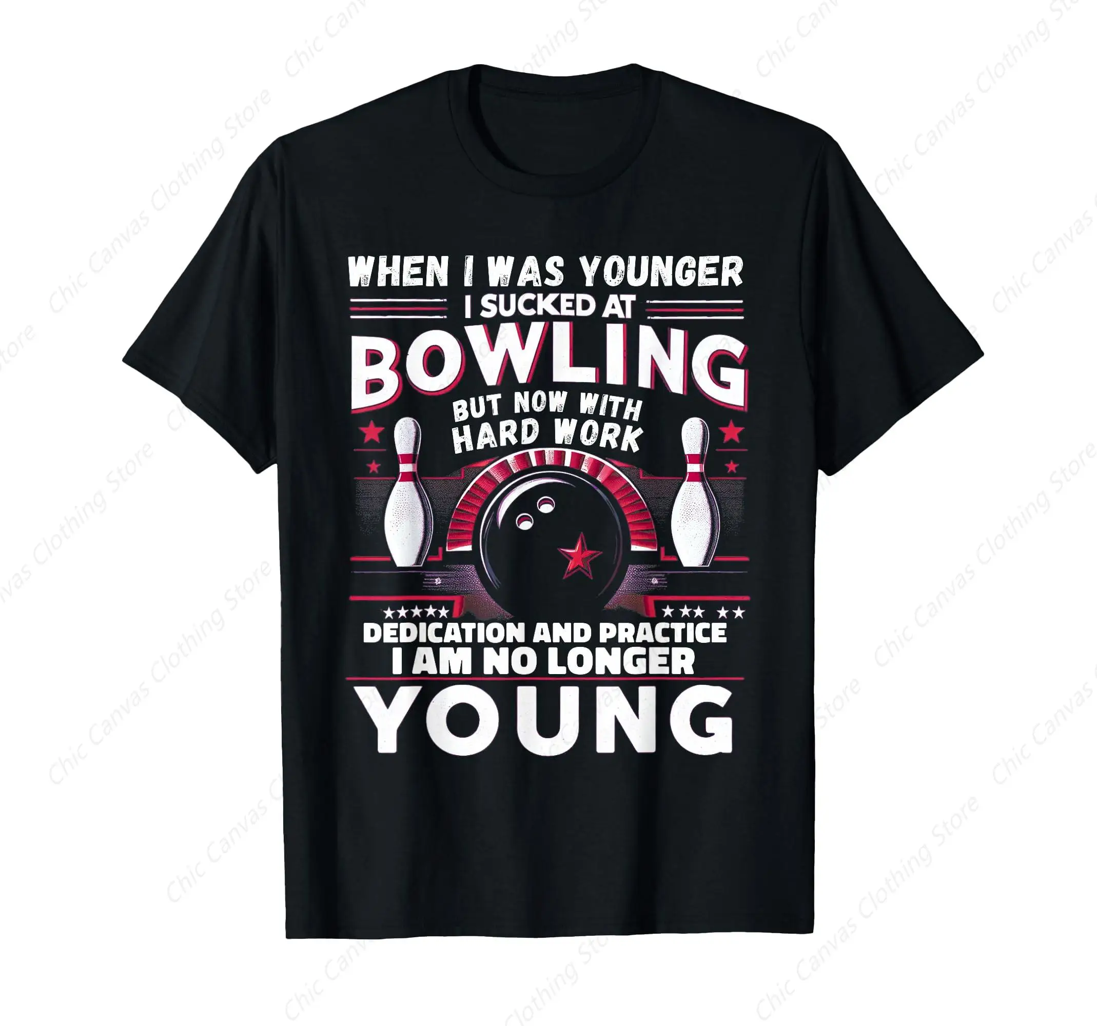 

Bowling Humorous Women Men Fun Bowling T-shirts Cool Printed Cotton Casual Loose Short Sleeves