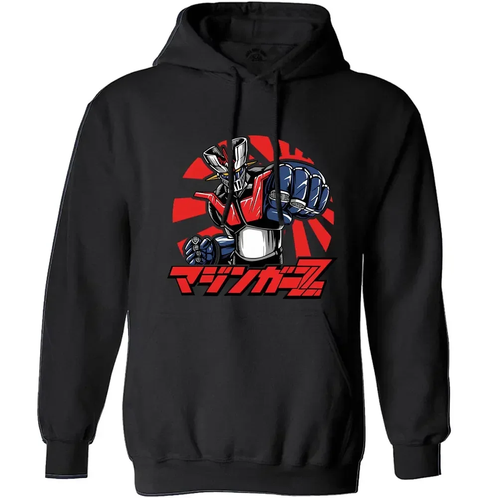 Japanese Mazinger Z Shirt Mens Cool Wear Fashion Hoodies Tops Cartoon Men Clothing Graphic Hoodied  Anime Clothes Long Sleeve